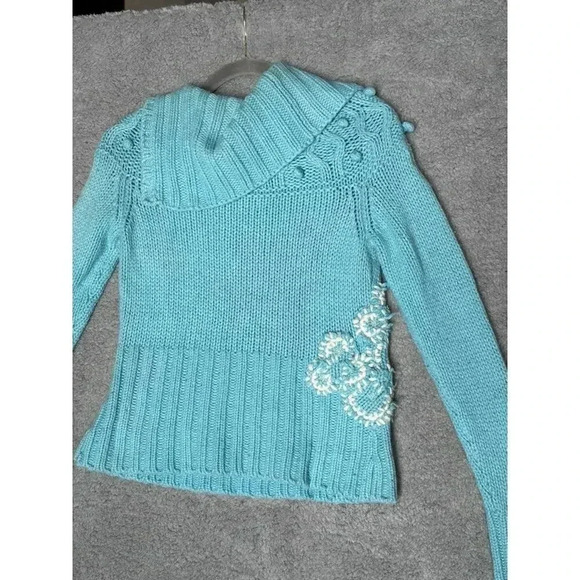 Pepe‎ Jeans Women's Blue Embroidered Knit Sweater - Small - Picture 8 of 8